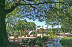 View of overall park with play structures