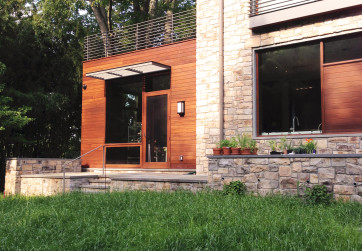 A no-mow grass is one of the many sustainable design features of this energy efficient home